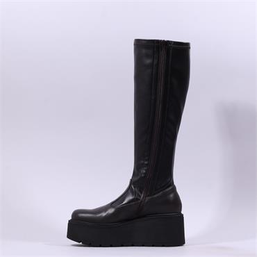Marco Moreo Vale Side Zip Knee High Boot - Brown Leather